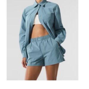 ALO Yoga High Waist Blue Shorts